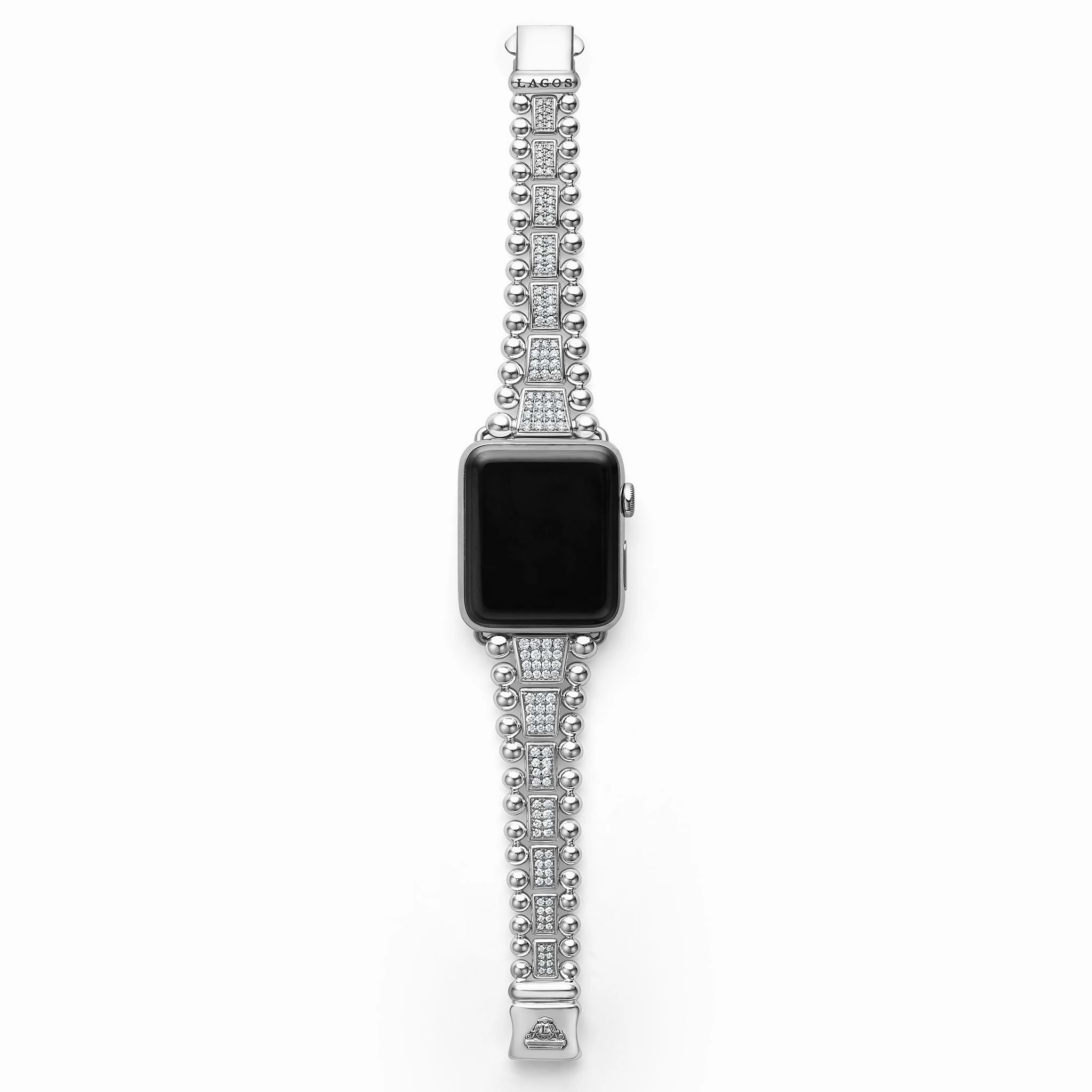 Smart Caviar Sterling Silver Full Diamond Watch Bracelet-42-49mm