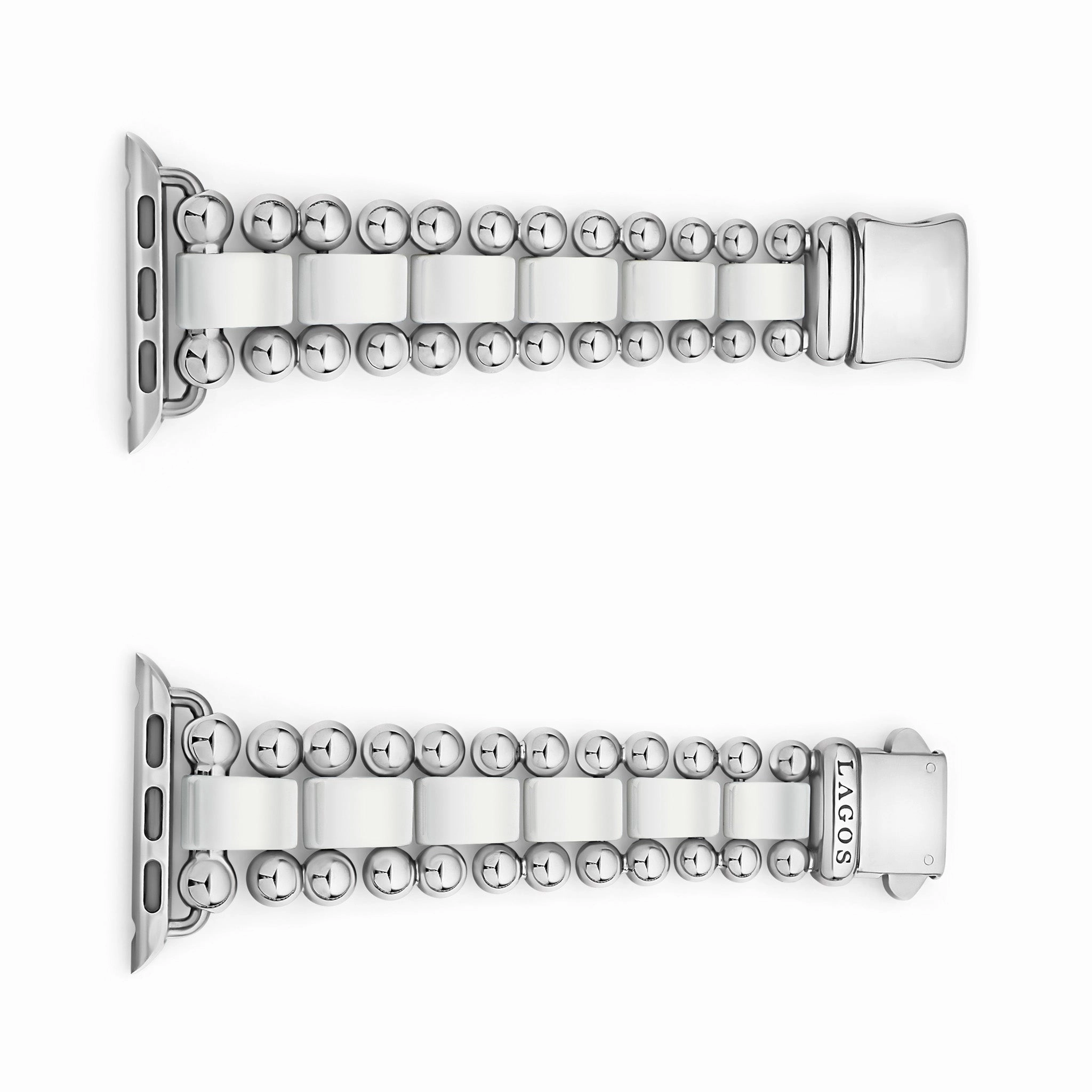 Smart Caviar White Ceramic and Stainless Steel Watch Bracelet-38-45mm