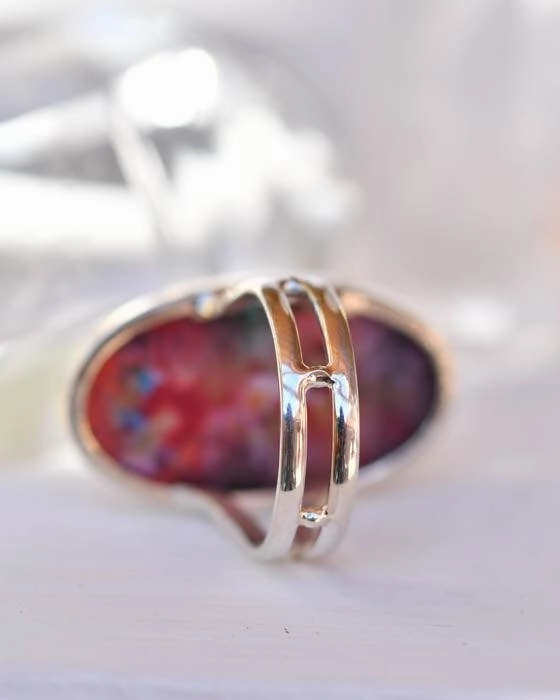 Solar Quartz Ring  ~ Sterling Silver 925 ~ SMR150
