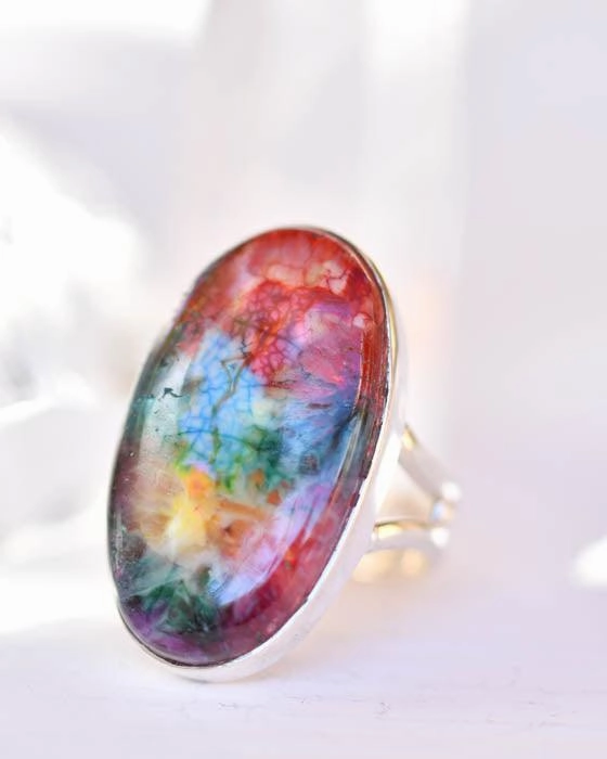 Solar Quartz Ring  ~ Sterling Silver 925 ~ SMR150