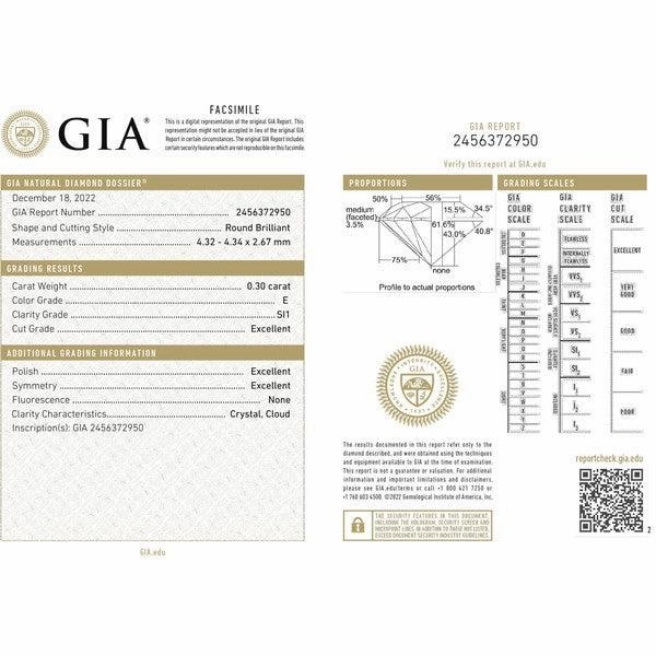 Solitaire en or blanc , diamant certifi?? GIA.