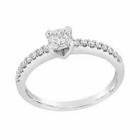 Solitaire en or blanc , diamant certifi?? GIA