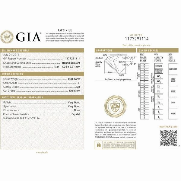 Solitaire en or blanc, diamant certifi?? GIA