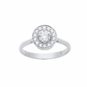 Solitaire en or blanc, diamant certifi?? GIA