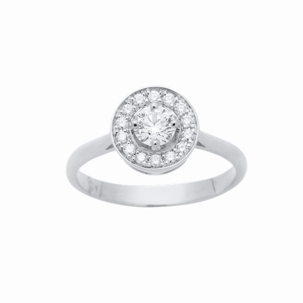 Solitaire en or blanc, diamant certifi?? GIA