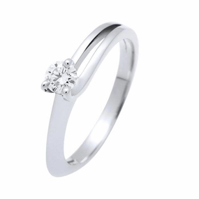 Solitaire en or blanc serti d'un diamant.