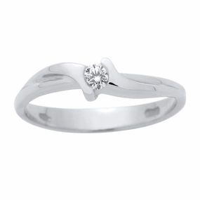 Solitaire en or blanc serti d'un diamant.