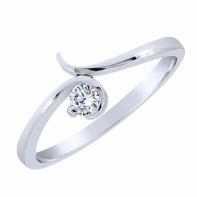 Solitaire en or blanc serti d'un diamant.