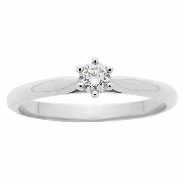 Solitaire en or blanc serti d'un diamant.