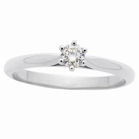 Solitaire en or blanc serti d'un diamant.