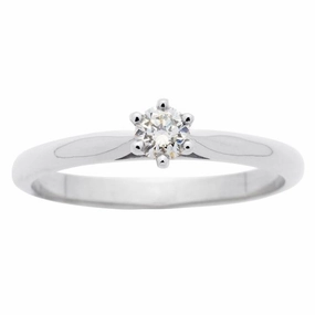 Solitaire en or blanc serti d'un diamant.
