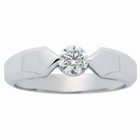 Solitaire en or blanc serti d'un diamant.