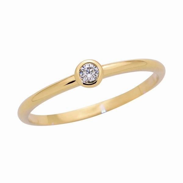 Solitaire en or jaune