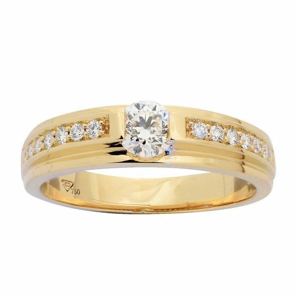 Solitaire en or jaune diamant certifi?? GIA