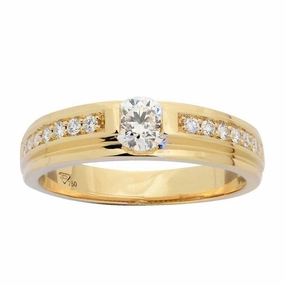 Solitaire en or jaune diamant certifi?? GIA