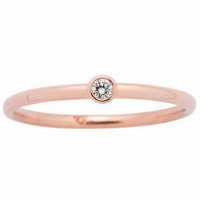 Solitaire en or rose serti d'un diamant