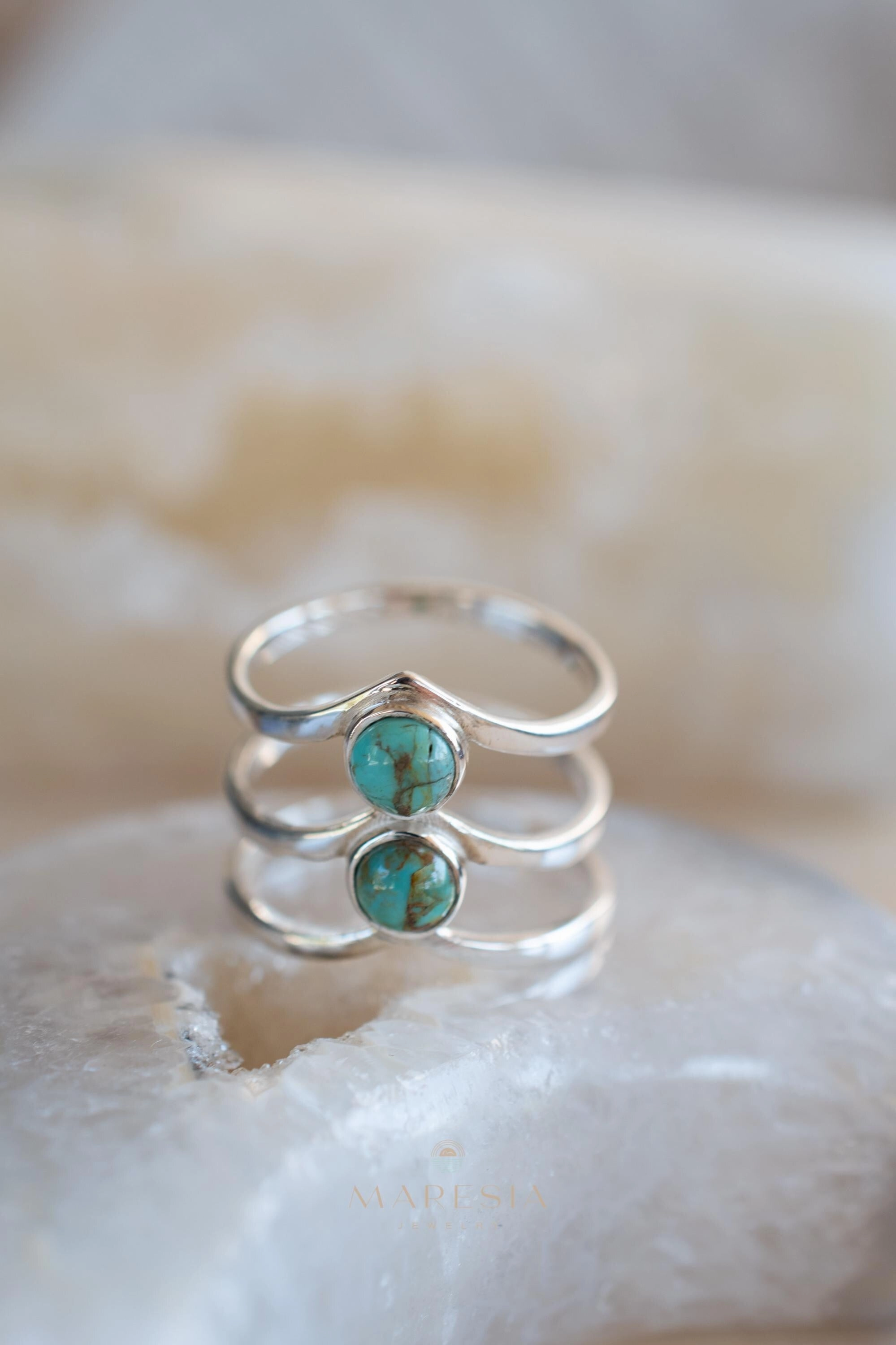 Sophie Turquoise Ring ~ Sterling Silver 925 ~ MR204