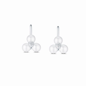 South Sea Pearl Trio & Diamond Drop Earrings