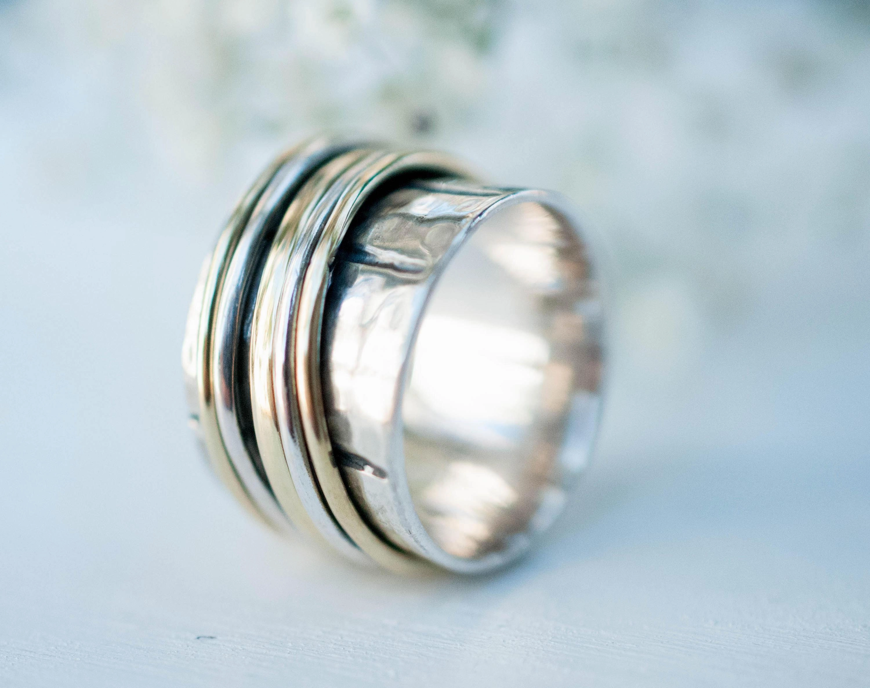 Spinner Ring ~ Sterling Silver 925 & Bronze ~ MS010