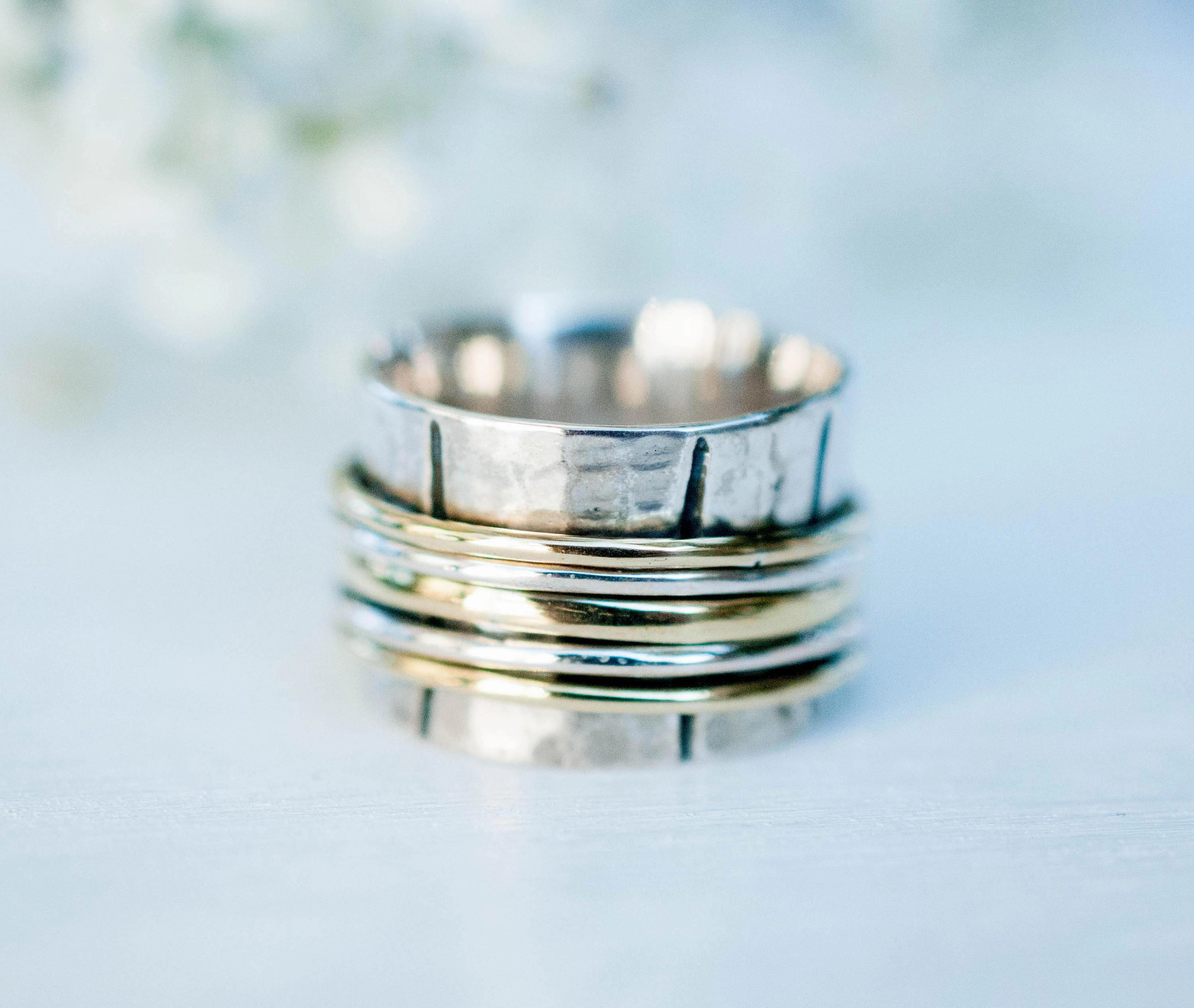 Spinner Ring ~ Sterling Silver 925 & Bronze ~ MS010