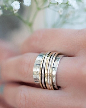 Spinner Ring ~ Sterling Silver 925 & Bronze ~ MS010