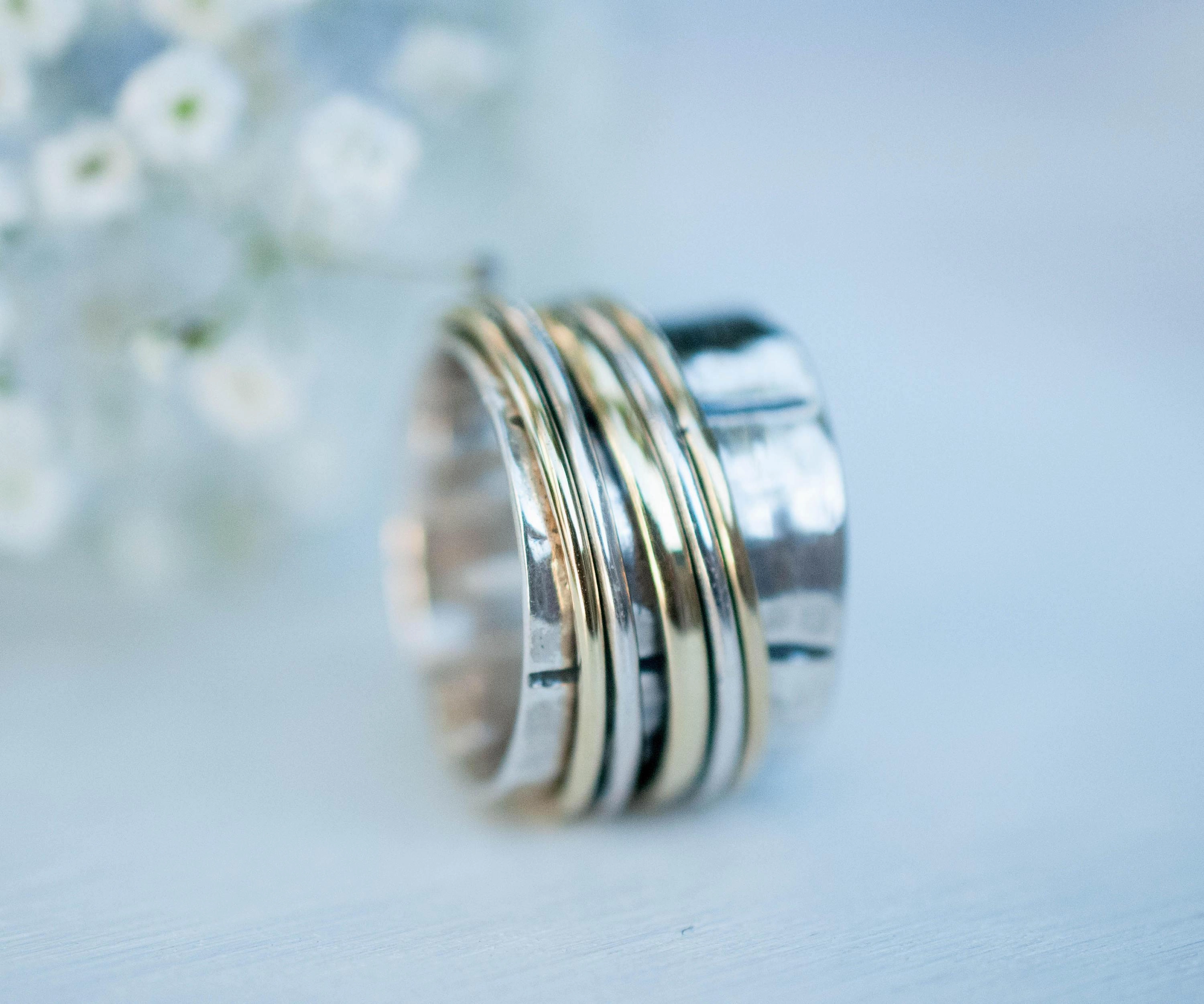 Spinner Ring ~ Sterling Silver 925 & Bronze ~ MS010