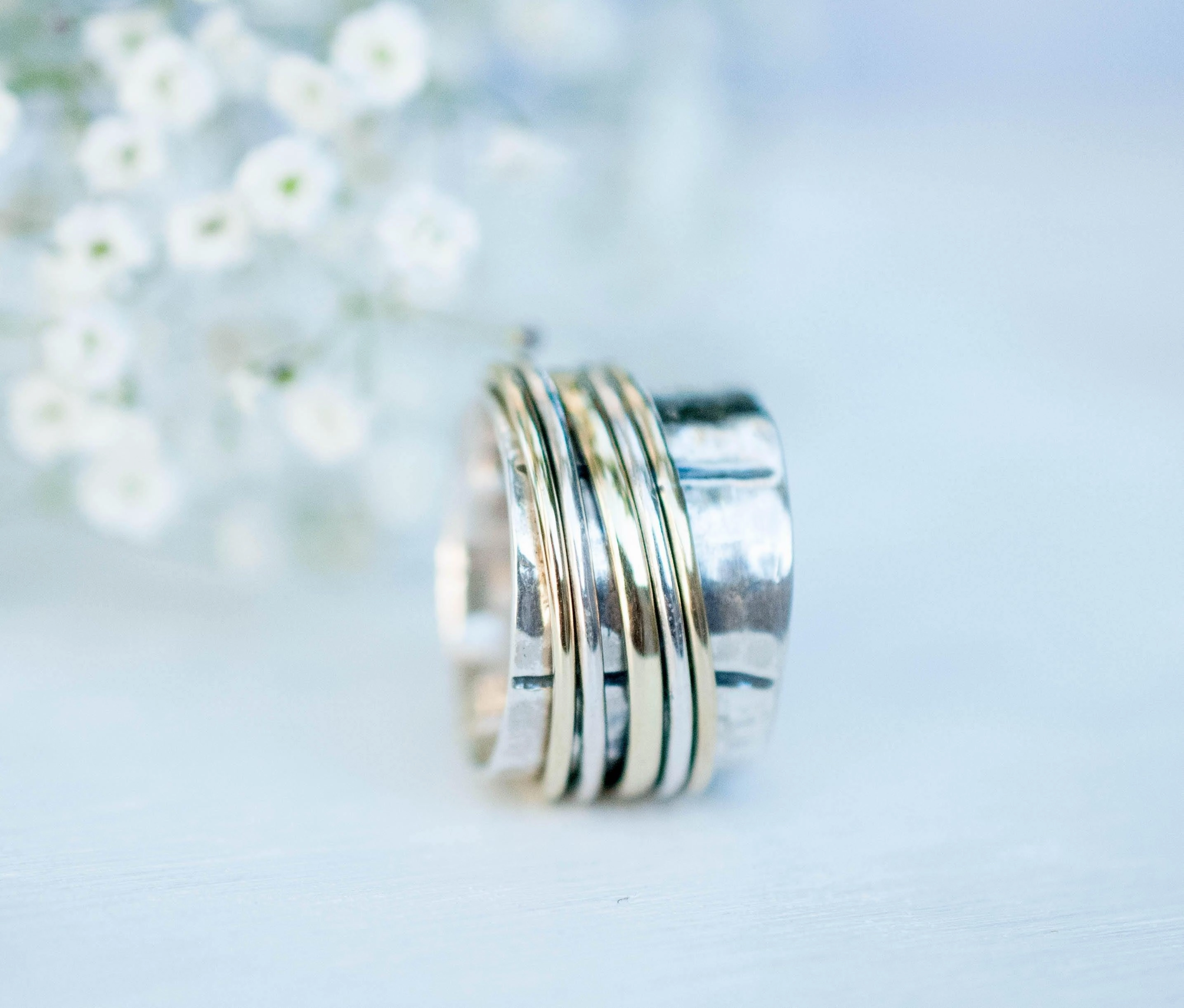 Spinner Ring ~ Sterling Silver 925 & Bronze ~ MS010
