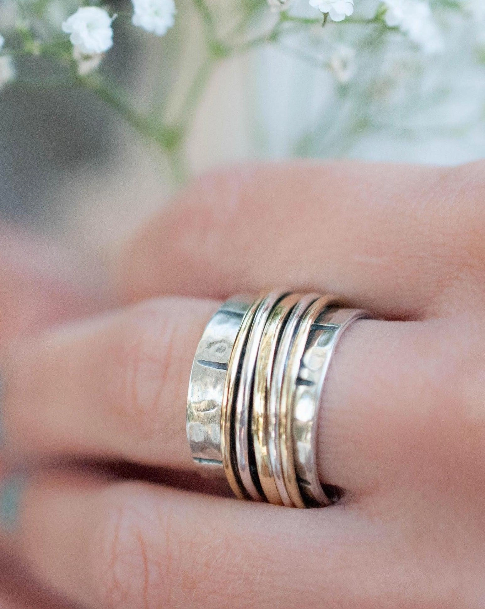 Spinner Ring ~ Sterling Silver 925 & Bronze ~ MS010