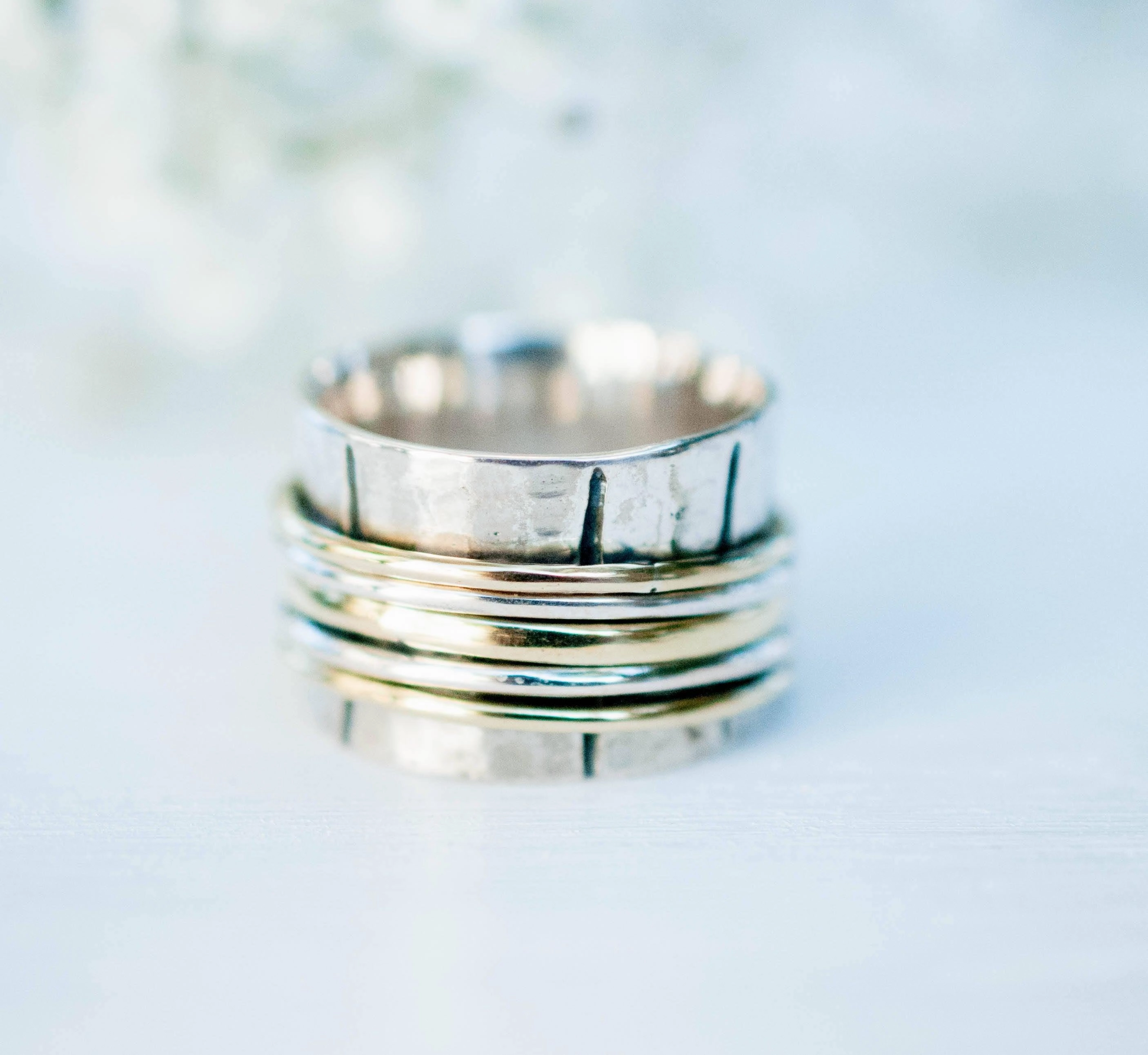 Spinner Ring ~ Sterling Silver 925 & Bronze ~ MS010