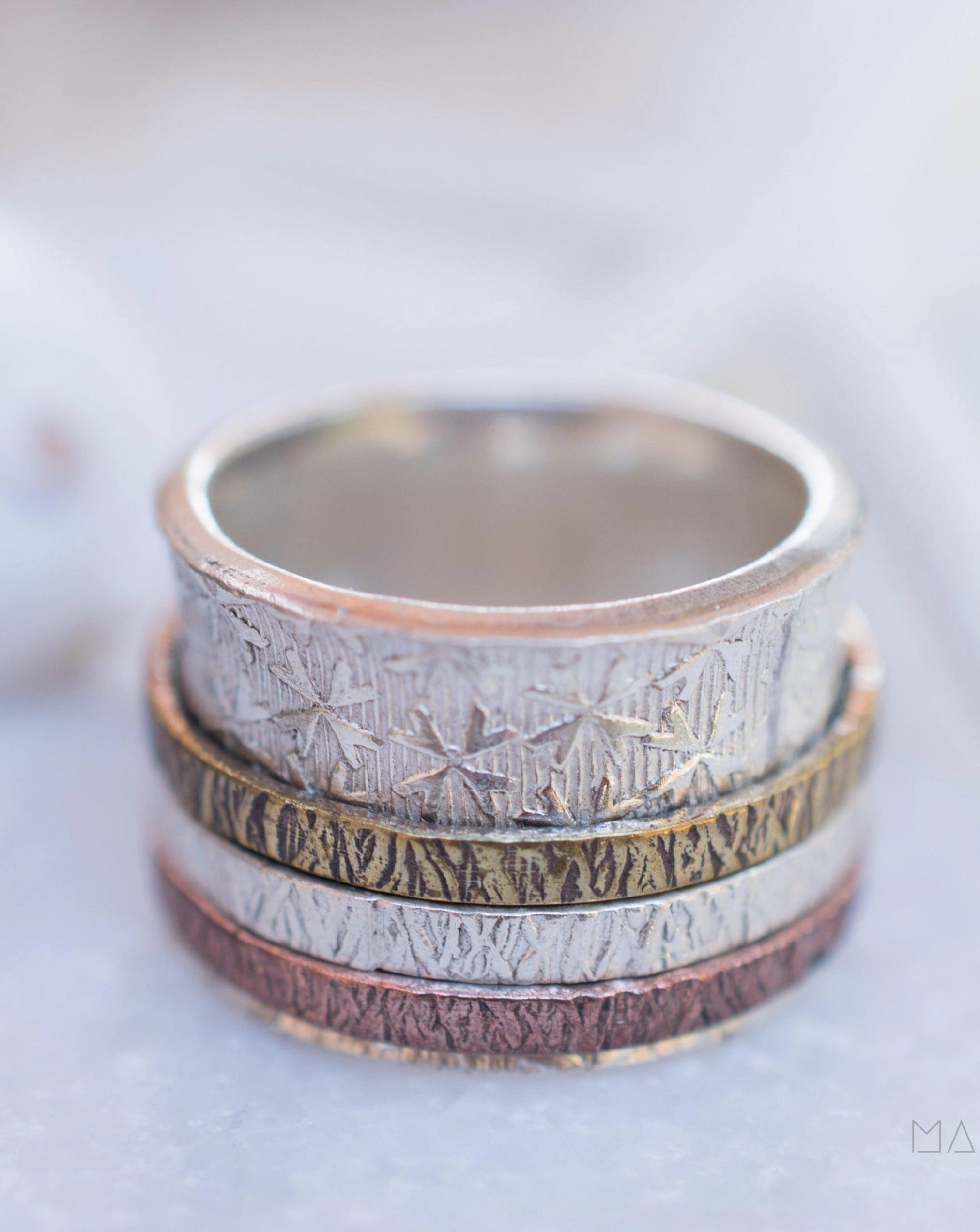 Spinner Ring ~ Sterling Silver 925, Copper and Bronze ~ MS025