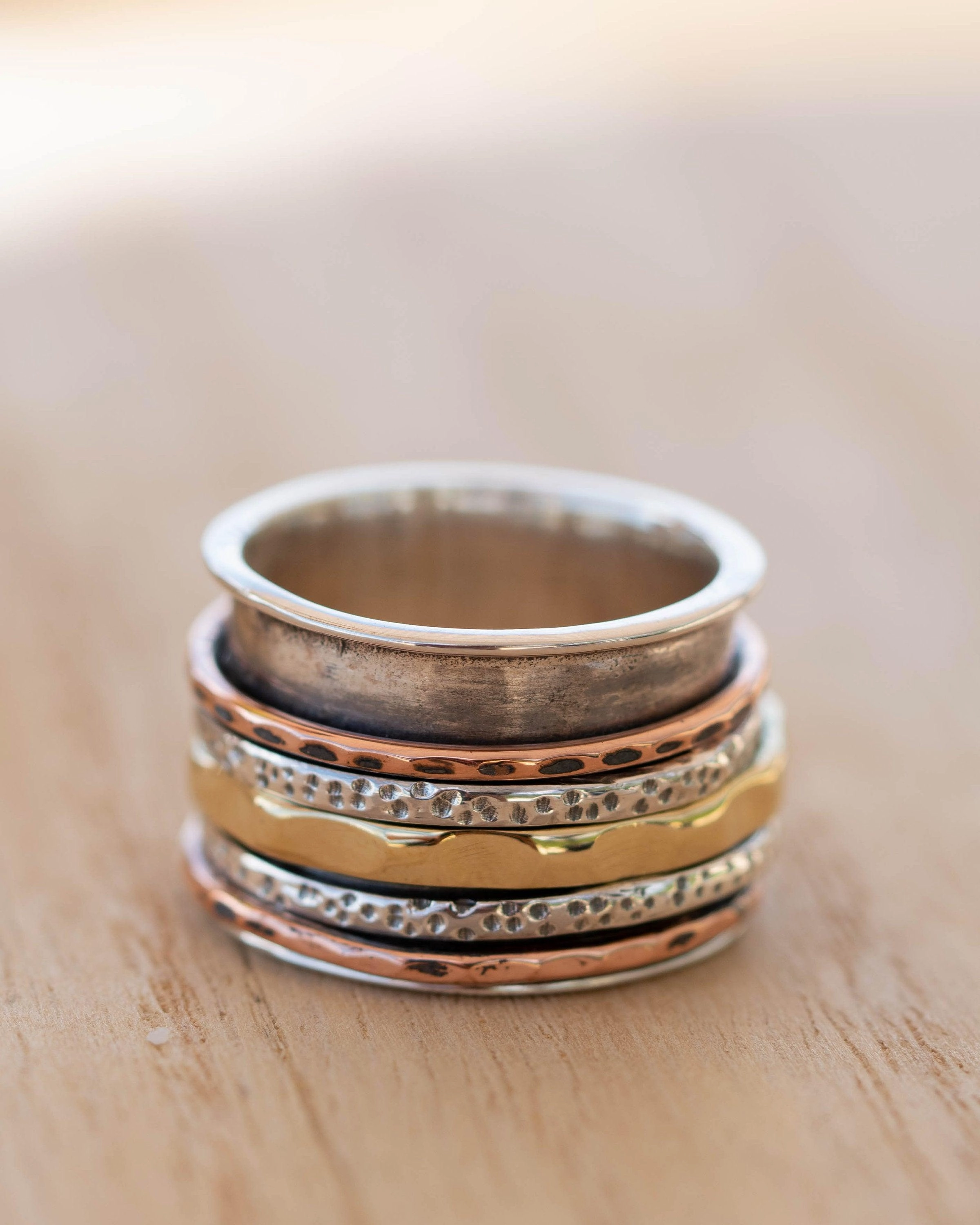 Spinner Ring ~ Sterling Silver, Copper and Bronze ~ MS026