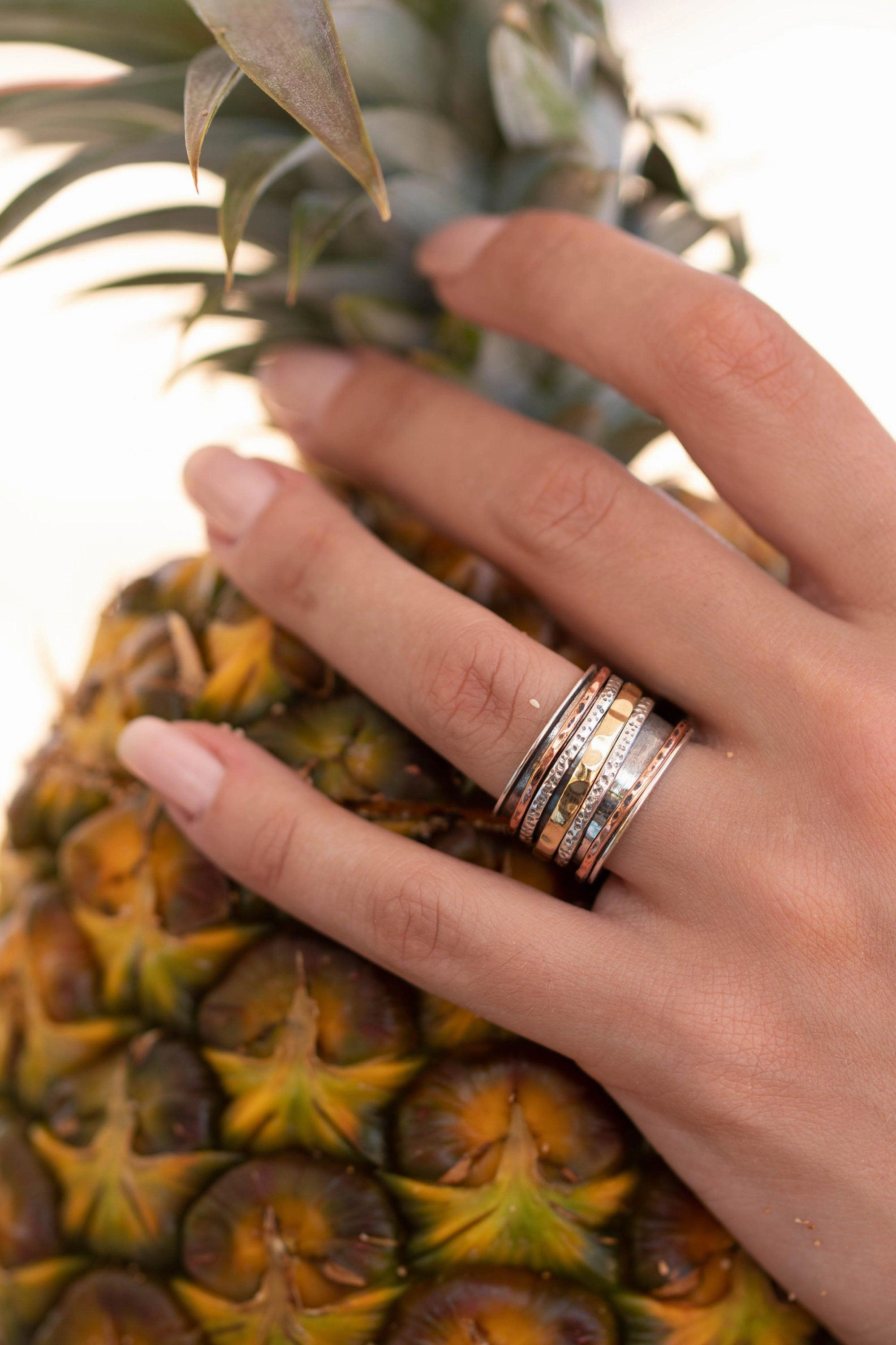 Spinner Ring ~ Sterling Silver, Copper and Bronze ~ MS026
