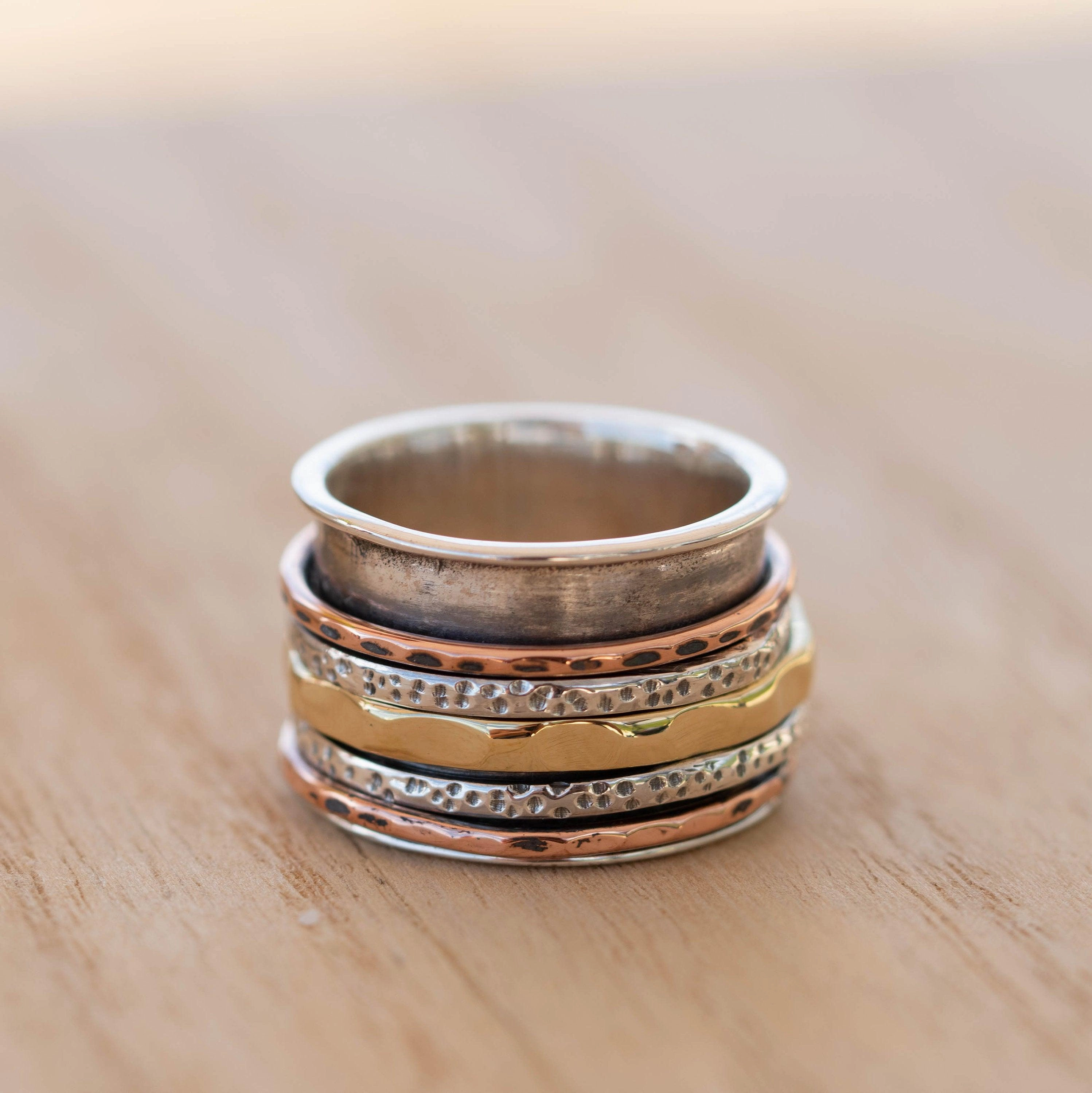 Spinner Ring ~ Sterling Silver, Copper and Bronze ~ MS026