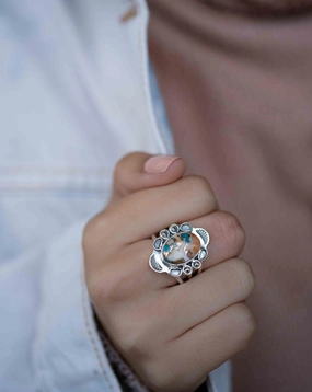 Spiny Oyster Ring~ Turquoise ~ Sterling Silver 925 ~ MR284
