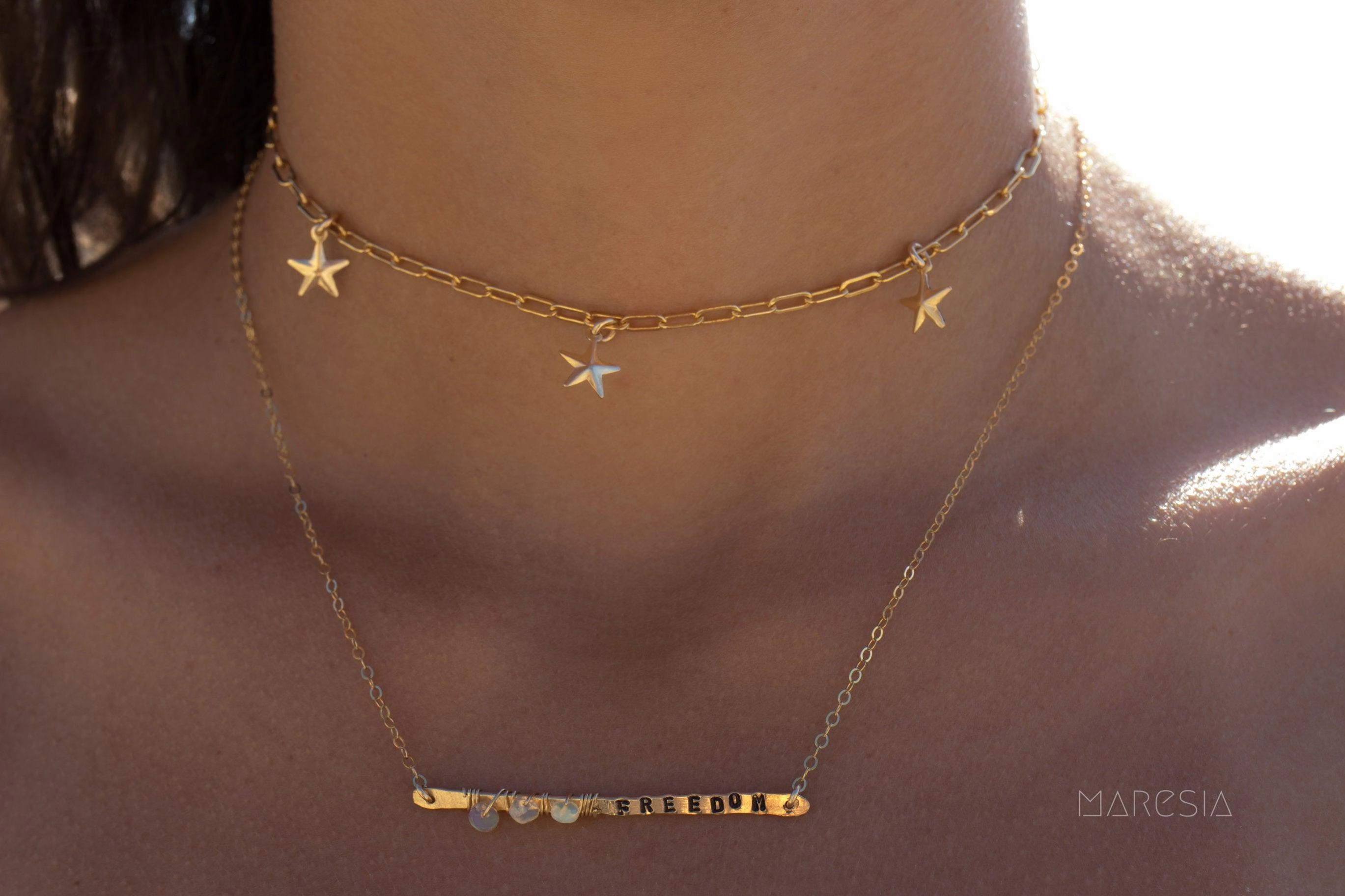 Star Choker ~ 14k Gold Filled ~ MN020