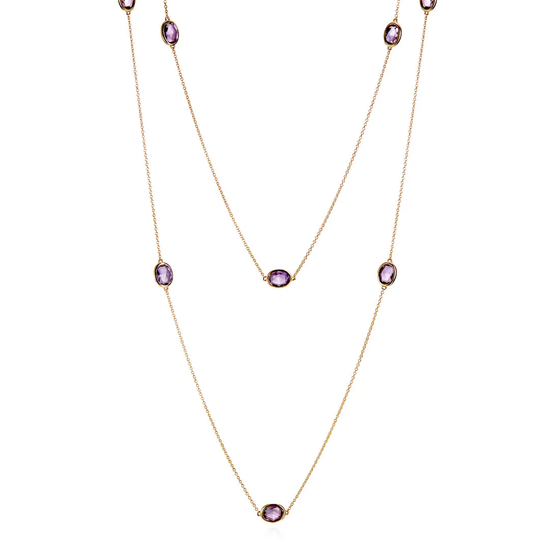 Station Necklace in Amethyst