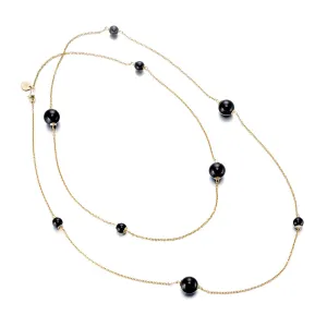 Station Necklace in Black Jadeite