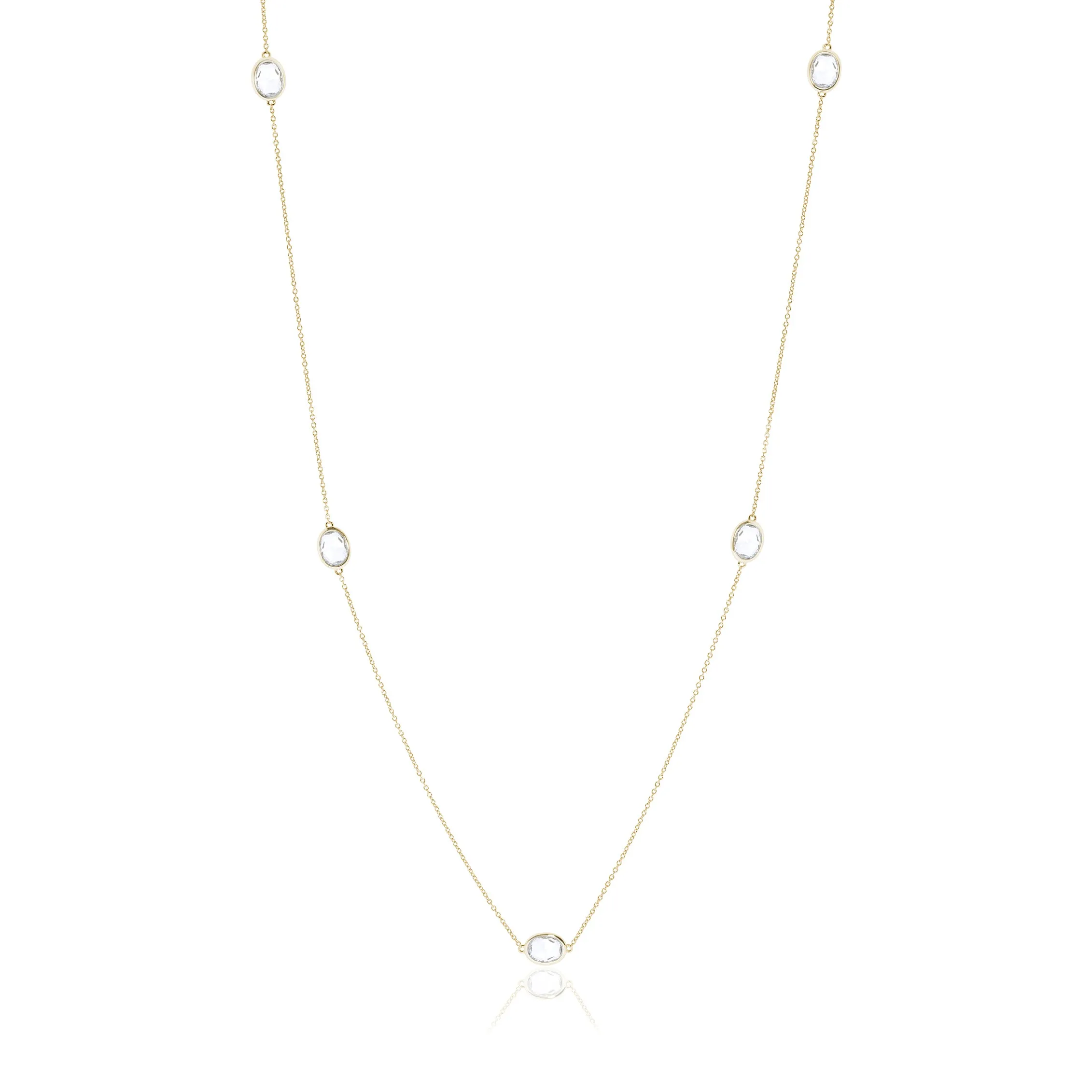 Station Necklace in White Topaz