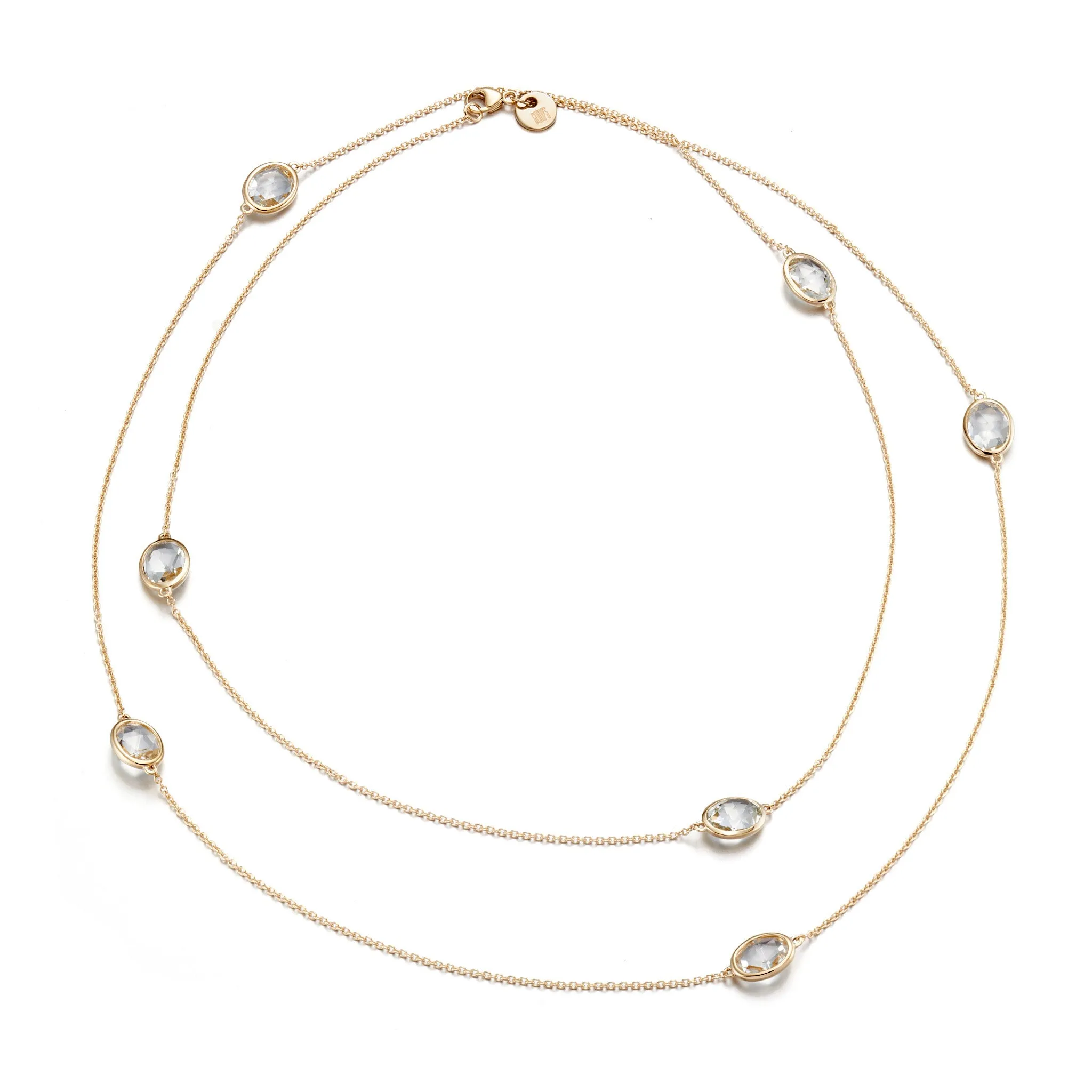 Station Necklace in White Topaz