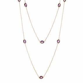 Station Necklace in Amethyst