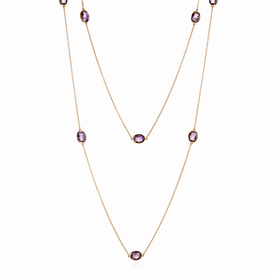 Station Necklace in Amethyst