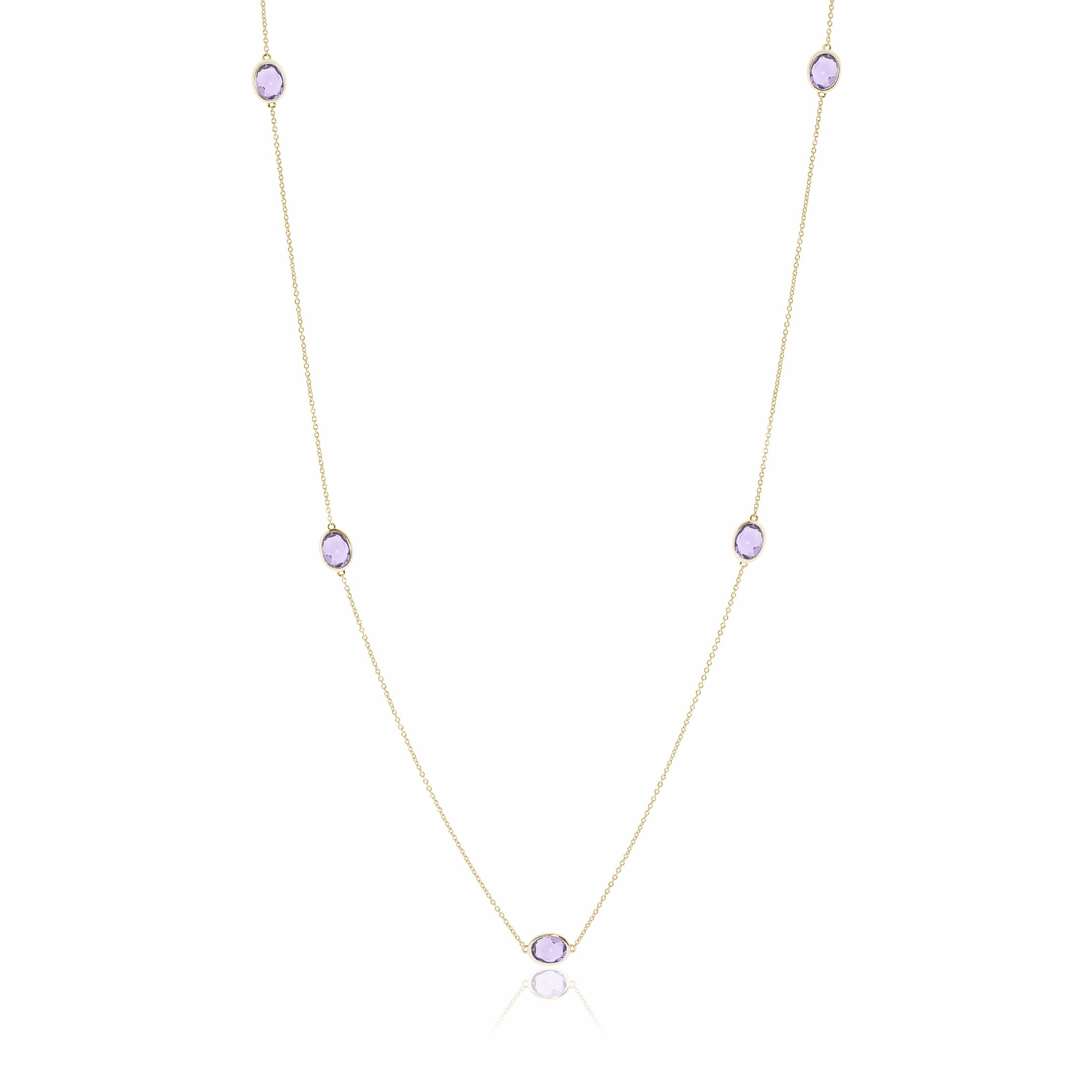 Station Necklace in Amethyst