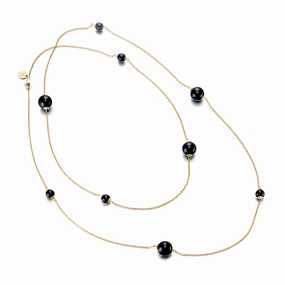Station Necklace in Black Jadeite