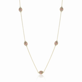 Station Necklace in Multi-Colored Gemstones