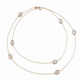 Station Necklace in White Topaz