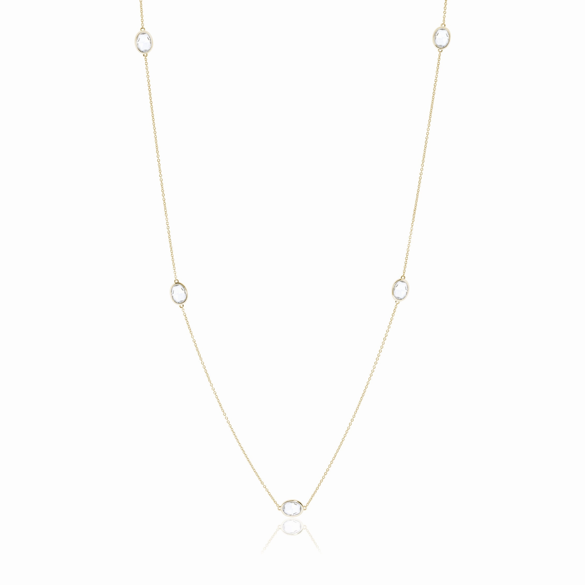 Station Necklace in White Topaz