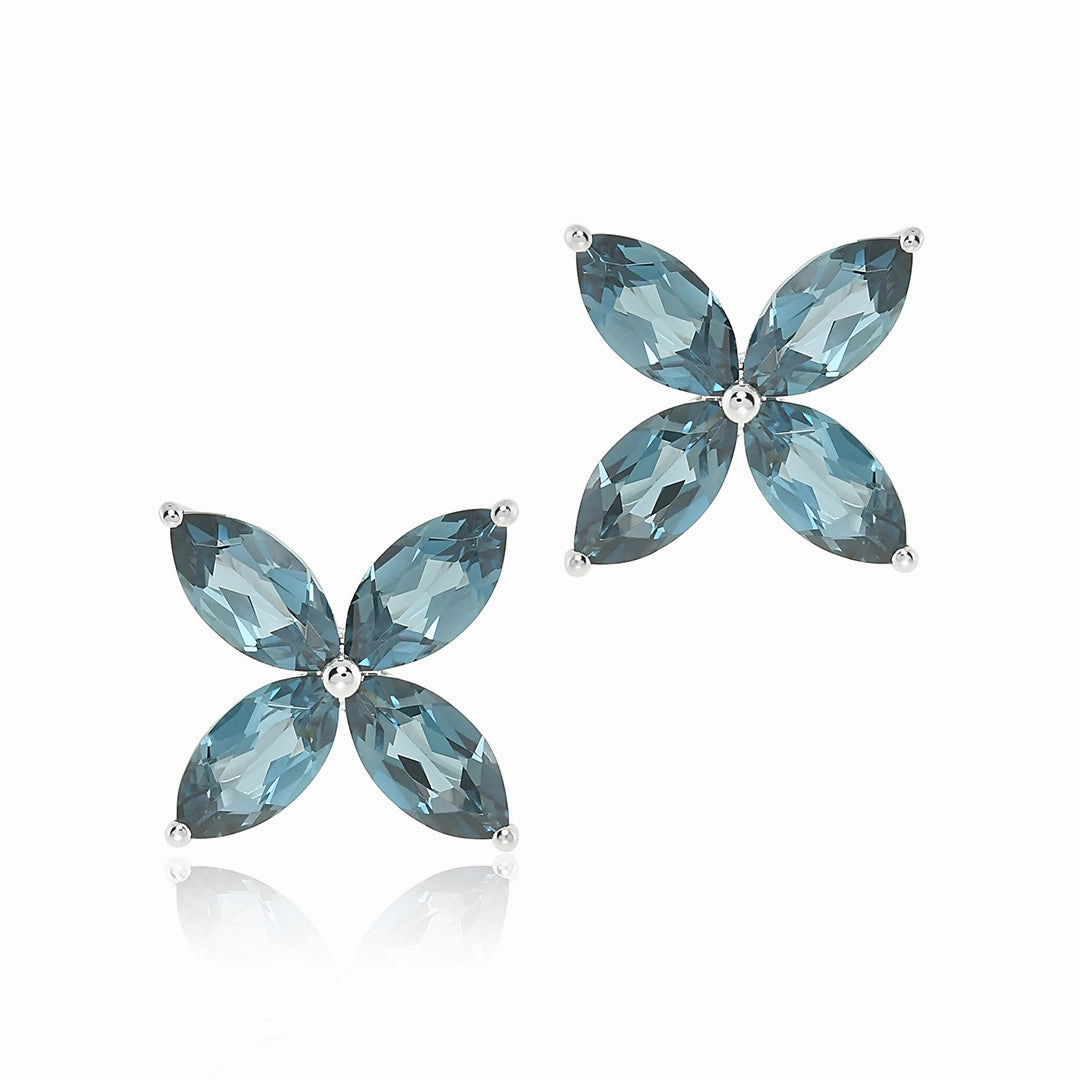 Stella Earrings in London Blue Topaz