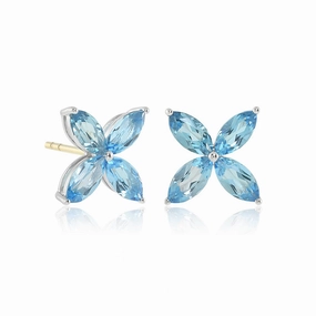 Stella Earrings in Swiss Blue Topaz