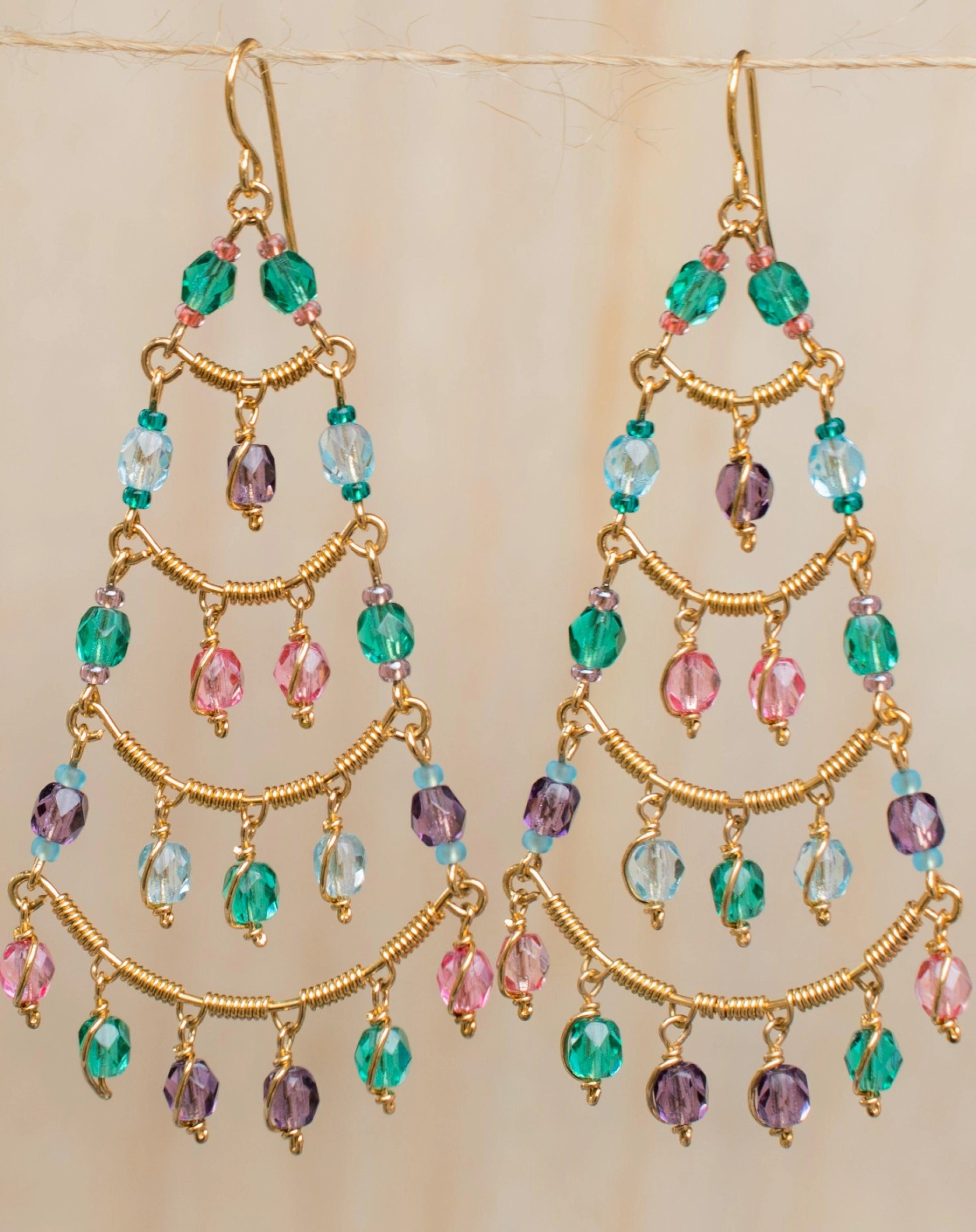 Stephanie Chandelier Earrings ~Gold Plated ~ SME037