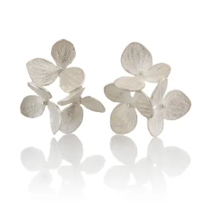 Sterling Silver Three-Part Hydrangea Earrings